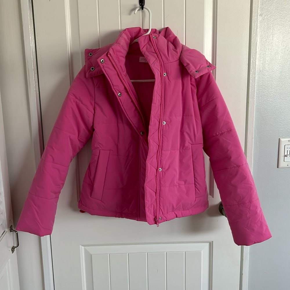 Hot Pink puffer jacket-size small